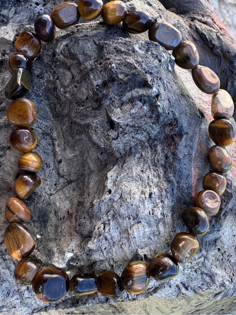 Natural Tiger's Eye Beaded bracelet - Brown